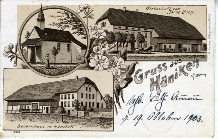 <p>Wirtschaft Lüthi Jacob , Kapelle , Bauernhaus  , Karte guter Zustand</p>